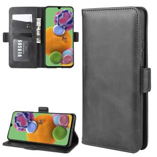 For Galaxy A90 5G Dual-side Magnetic Buckle Horizontal Flip Leather Case with Holder & Card Slots & Wallet & Photo Frame(Black)
