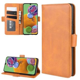 For Galaxy A90 5G Dual-side Magnetic Buckle Horizontal Flip Leather Case with Holder & Card Slots & Wallet & Photo Frame(Yellow)