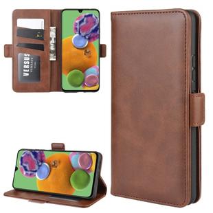 For Galaxy A90 5G Dual-side Magnetic Buckle Horizontal Flip Leather Case with Holder & Card Slots & Wallet & Photo Frame(Brown)