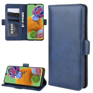 For Galaxy A90 5G Dual-side Magnetic Buckle Horizontal Flip Leather Case with Holder & Card Slots & Wallet & Photo Frame(Dark Blue)