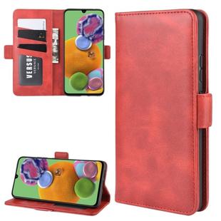 For Galaxy A90 5G Dual-side Magnetic Buckle Horizontal Flip Leather Case with Holder & Card Slots & Wallet & Photo Frame(Red)