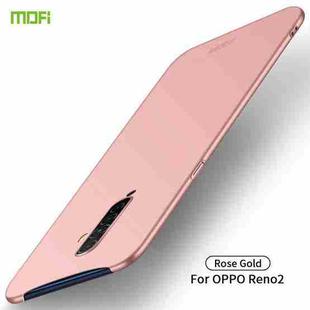 For OPPO Reno2 MOFI Frosted PC Ultra-thin Hard Case(Rose gold)