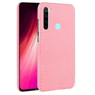 For Xiaomi Redmi Note 8 Shockproof Crocodile Texture PC + PU Case(PInk)