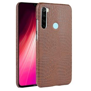 For Xiaomi Redmi Note 8 Shockproof Crocodile Texture PC + PU Case(Brown)