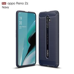 For OPPO Reno 2Z Brushed Texture Carbon Fiber TPU Case(Navy Blue)