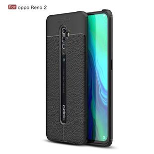 For OPPO Reno 2 Litchi Texture TPU Shockproof Case(Black)
