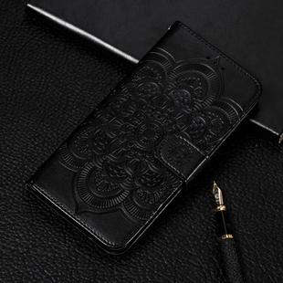 For Huawei Mate 30 Pro，Mandala Embossing Pattern Horizontal Flip Leather Case , with Holder & Card Slots & Wallet & Photo Frame & Lanyard(Black)