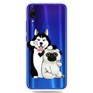 For Xiaomi Redmi Note 7 Pro / Redmi Note7    3D Pattern Printing Extremely Transparent TPU Phone Case(Self-portrait Dog)