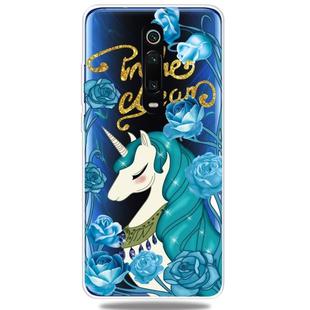 For Xiaomi 9T / 9T Pro / Redmi K20 / Redmi K20 Pro     3D Pattern Printing Extremely Transparent TPU Phone Case(Blueflower Unicorn)