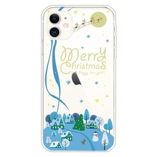 For iPhone 11 Trendy Cute Christmas Patterned Case Clear TPU Cover Phone Cases(Ice and Snow World)
