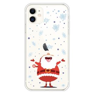 For iPhone 11 Trendy Cute Christmas Patterned Case Clear TPU Cover Phone Cases(Santa Claus with Open Hands)