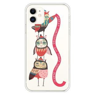 For iPhone 11 Trendy Cute Christmas Patterned Case Clear TPU Cover Phone Cases(Red Belt Bird)