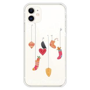 For iPhone 11 Trendy Cute Christmas Patterned Case Clear TPU Cover Phone Cases(White Tree Gift)