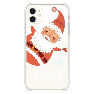 For iPhone 11 Trendy Cute Christmas Patterned Case Clear TPU Cover Phone Cases(Santa Claus)