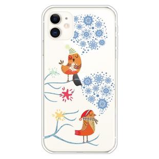 For iPhone 11 Trendy Cute Christmas Patterned Case Clear TPU Cover Phone Cases(Two Snowflakes)