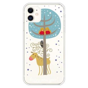 For iPhone 11 Trendy Cute Christmas Patterned Case Clear TPU Cover Phone Cases(Lovers and Deer)