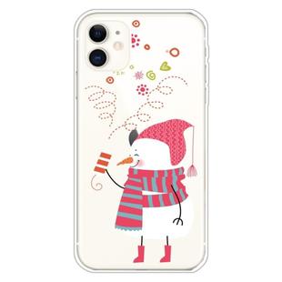 For iPhone 11 Trendy Cute Christmas Patterned Case Clear TPU Cover Phone Cases(Fireworks and Snowmen)