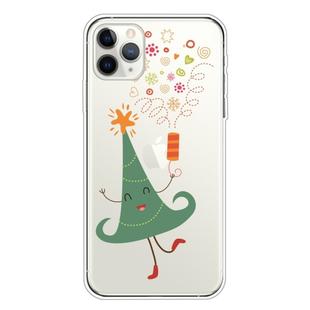 For iPhone 11 Pro Max Trendy Cute Christmas Patterned Case Clear TPU Cover Phone Cases(Merry Christmas Tree)