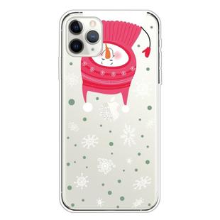 For iPhone 11 Pro Max Trendy Cute Christmas Patterned Case Clear TPU Cover Phone Cases(Hang Snowman)