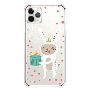 For iPhone 11 Pro Max Trendy Cute Christmas Patterned Case Clear TPU Cover Phone Cases(Gift Rabbit)