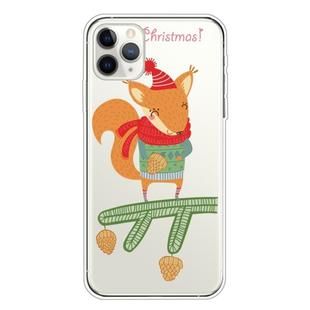 For iPhone 11 Pro Max Trendy Cute Christmas Patterned Case Clear TPU Cover Phone Cases(Fox)