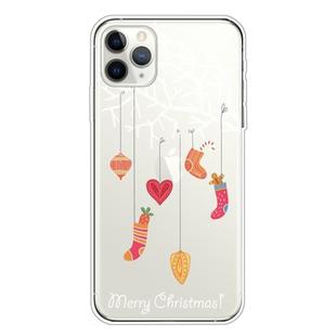 For iPhone 11 Pro Max Trendy Cute Christmas Patterned Case Clear TPU Cover Phone Cases(White Tree Gift)