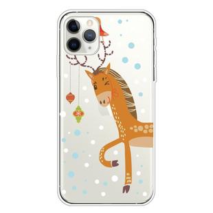 For iPhone 11 Pro Max Trendy Cute Christmas Patterned Case Clear TPU Cover Phone Cases(Stag Deer)