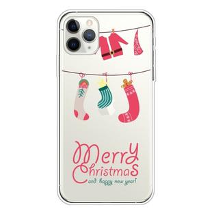 For iPhone 11 Pro Max Trendy Cute Christmas Patterned Case Clear TPU Cover Phone Cases(Christmas Suit)