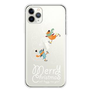 For iPhone 11 Pro Trendy Cute Christmas Patterned CaseTPU Cover Phone Cases(Skiing Bird)