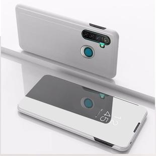 For OPPO Realme 5 Pro Plated Mirror Horizontal Flip Leather with Stand Mobile Phone Holster(Silver)