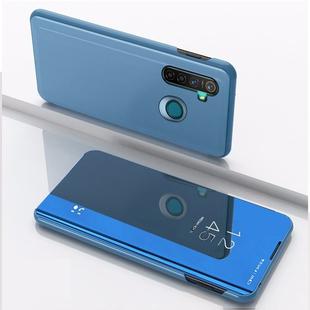 For OPPO Realme 5 Pro Plated Mirror Horizontal Flip Leather with Stand Mobile Phone Holster(Blue)
