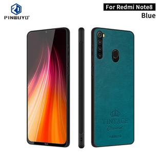 For Xiaomi RedMi Note 8 PINWUYO Pin Rui Series Classical Leather, PC + TPU + PU Leather Waterproof And Anti-fall All-inclusive Protective Shell(Blue)