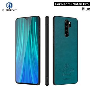 For Xiaomi RedMi Note 8 Pro PINWUYO Pin Rui Series Classical Leather, PC + TPU + PU Leather Waterproof And Anti-fall All-inclusive Protective Shell(Blue)