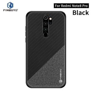 For Xiaomi RedMi Note 8 Pro PINWUYO Rong Series  Shockproof PC + TPU+ Chemical Fiber Cloth Protective Cover(Black)