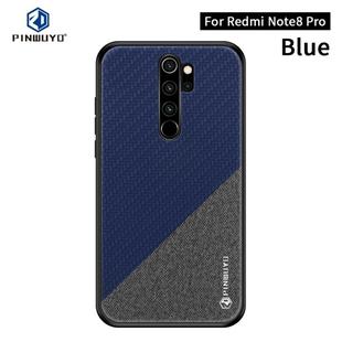 For Xiaomi RedMi Note 8 Pro PINWUYO Rong Series  Shockproof PC + TPU+ Chemical Fiber Cloth Protective Cover(Blue)