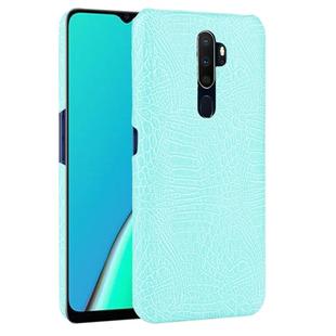 For OPPO A9 2020 / A5 2020 / A11X Shockproof Crocodile Texture PC + PU Case(Light Green)
