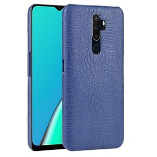 For OPPO A9 2020 / A5 2020 / A11X Shockproof Crocodile Texture PC + PU Case(Blue)