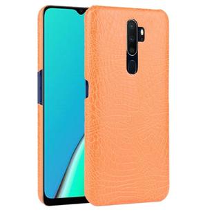 For OPPO A9 2020 / A5 2020 / A11X Shockproof Crocodile Texture PC + PU Case(Orange)