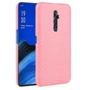 For Oppo Reno2 Z Shockproof Crocodile Texture PC + PU Case(Pink)