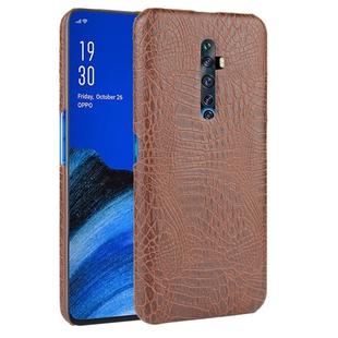 For Oppo Reno2 Z Shockproof Crocodile Texture PC + PU Case(Brown)