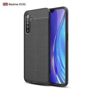 For Realme XT  Litchi Texture TPU Shockproof Case(Black)