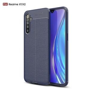 For Realme XT  Litchi Texture TPU Shockproof Case(Navy Blue)