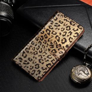 For iPhone 11 Pro Leopard Flip Stand Mobile Phone Casewith Lanyard Card Slot Photo Frame(Gold)