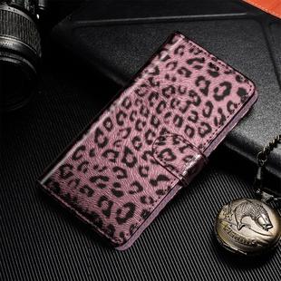 For iPhone 11 Pro Leopard Flip Stand Mobile Phone Casewith Lanyard Card Slot Photo Frame(Rose Gold)