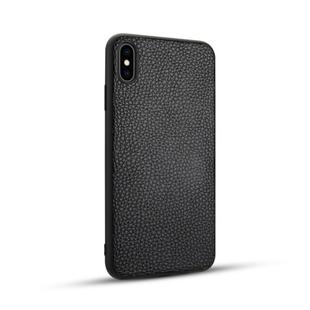 For iPhone XS Max Litchi PU Leather Anti-falling TPU Protective Case(Black)