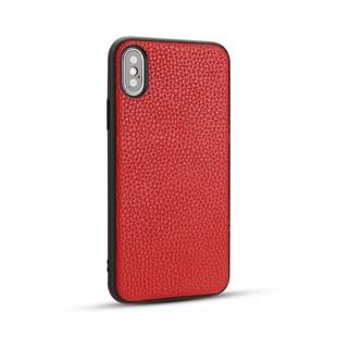 For iPhone X Litchi PU Leather Anti-falling TPU Protective Case(Red)