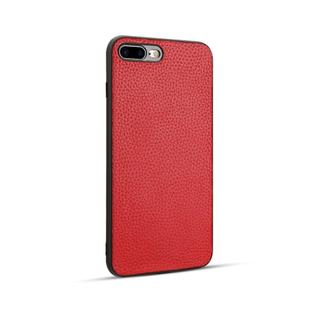 For iPhone 8 Plus / 7 Plus Litchi PU Leather Anti-falling TPU Protective Case(Red)