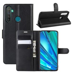 For OPPO Realme 5 Pro / Realme Q  Litchi Texture Horizontal Flip Leather Case with Wallet & Holder & Card Slots(Black)