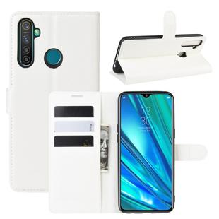 For OPPO Realme 5 Pro / Realme Q  Litchi Texture Horizontal Flip Leather Case with Wallet & Holder & Card Slots(White)