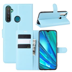 For OPPO Realme 5 Pro / Realme Q  Litchi Texture Horizontal Flip Leather Case with Wallet & Holder & Card Slots(Blue)